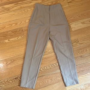 ZARA NEW taupe brown high-waisted pants; Size: XS